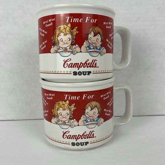 Campbell's Soup Mugs Set of 2 Vintage Ceramic - Picture 2 of 7